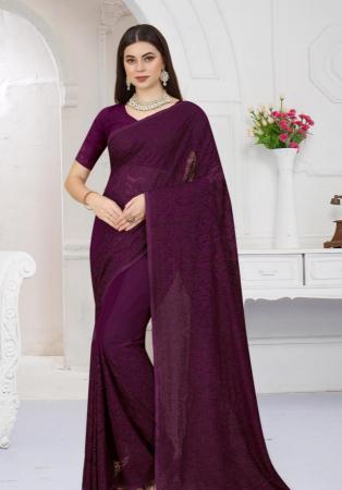 Picture of Bewitching Georgette Saddle Brown Saree