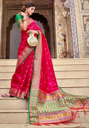 Picture of Stunning Silk Deep Pink Saree