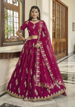 Picture of Excellent Organza Rosy Brown Lehenga Choli