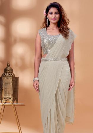 Picture of Appealing Georgette Silver Lehenga Sarees