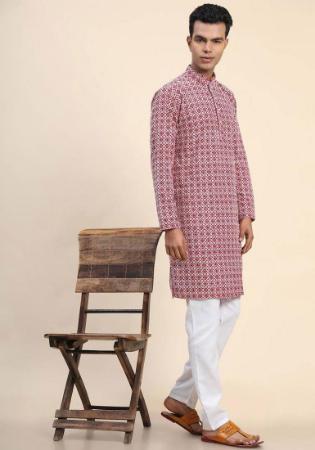 Picture of Admirable Cotton Pale Violet Red Kurtas