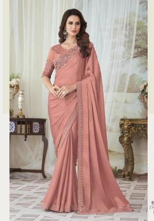 Picture of Exquisite Georgette Rosy Brown Saree