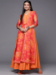 Picture of Radiant Cotton & Crepe Coral Readymade Gown