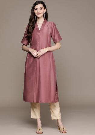 Picture of Chiffon & Crepe Rosy Brown Kurtis And Tunic