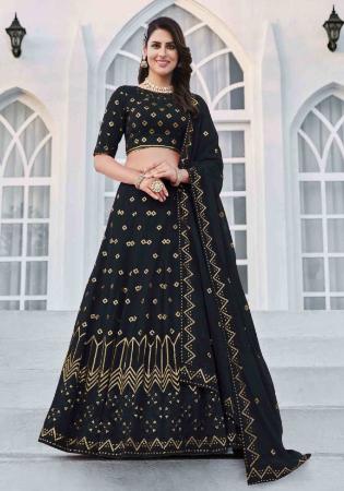 Picture of Enticing Georgette Navy Blue Lehenga Choli
