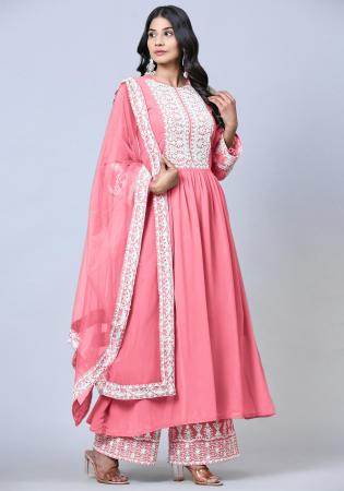 Picture of Appealing Georgette Light Pink Anarkali Salwar Kameez