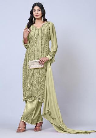 Picture of Gorgeous Georgette Tan Straight Cut Salwar Kameez