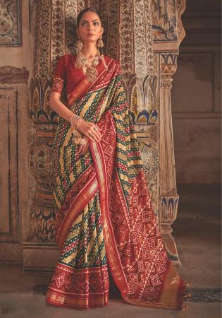 Picture of Resplendent Silk Indian Red Saree