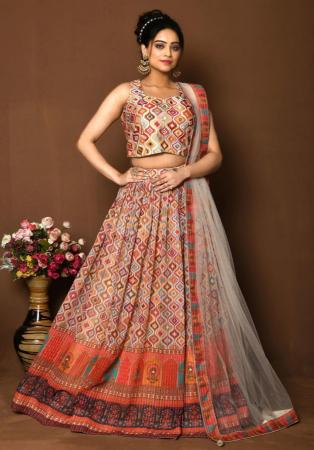 Picture of Enticing Georgette Rosy Brown Readymade Lehenga Choli