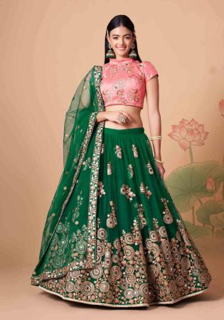 Picture of Magnificent Silk Forest Green Lehenga Choli
