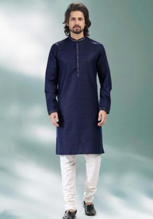 Picture of Enticing Silk Navy Blue Kurtas