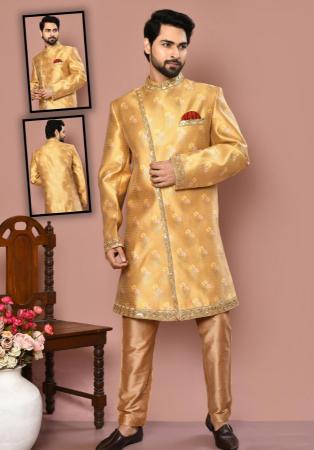 Picture of Comely Silk Burly Wood Sherwani