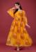 Picture of Comely Georgette & Silk Orange Readymade Gown