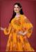 Picture of Comely Georgette & Silk Orange Readymade Gown