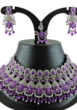 Picture of Excellent Dark Orchid Necklace Set