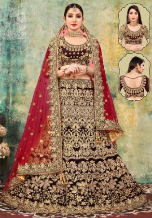 Picture of Comely Georgette Dark Red Lehenga Choli