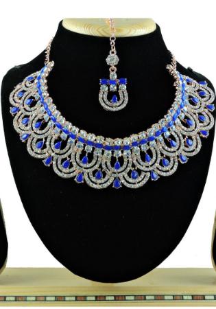Picture of Stunning Navy Blue Necklace Set