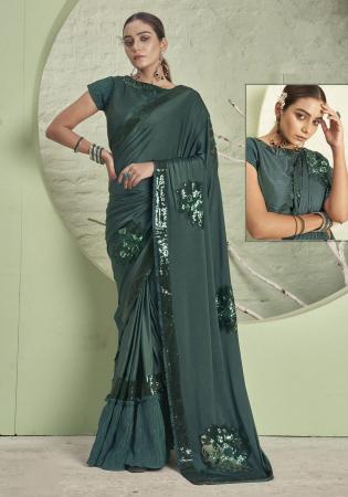 Picture of Radiant Lycra Sea Green Saree