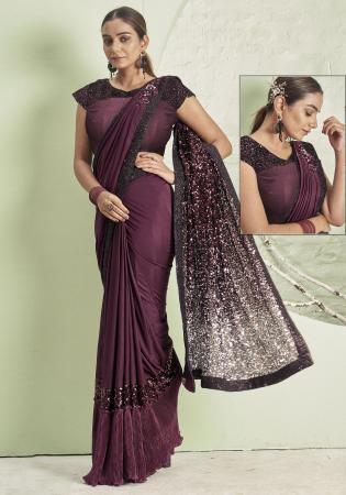 Picture of Sightly Lycra Dark Olive Green Saree