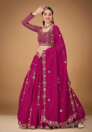 Picture of Shapely Georgette Medium Violet Red Lehenga Choli
