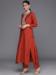 Picture of Grand Cotton & Silk Red Readymade Salwar Kameez