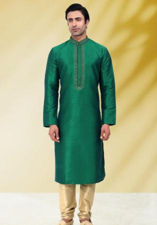 Picture of Pretty Silk Forest Green Kurtas