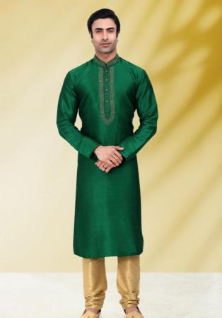 Picture of Sightly Silk Forest Green Kurtas