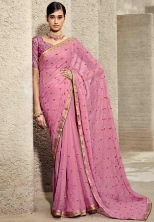 Picture of Magnificent Chiffon Light Coral Saree