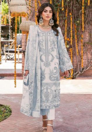 Picture of Classy Organza Silver Straight Cut Salwar Kameez