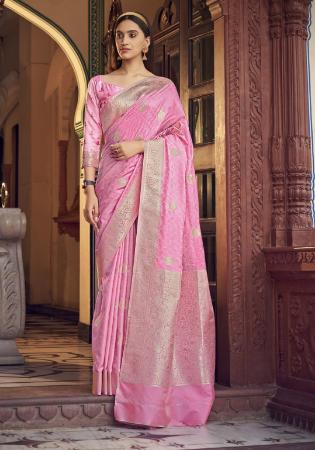 Picture of Grand Satin & Silk Pale Violet Red Saree