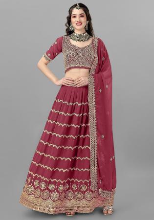 Picture of Well Formed Georgette Brown Lehenga Choli