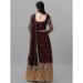 Picture of Well Formed Georgette Saddle Brown Lehenga Choli