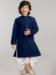 Picture of Marvelous Georgette Navy Blue Kids Kurta Pyjama