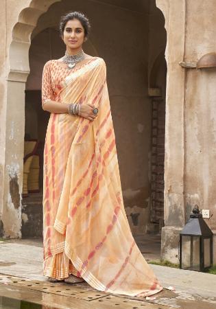 Picture of Sightly Georgette Burly Wood Saree