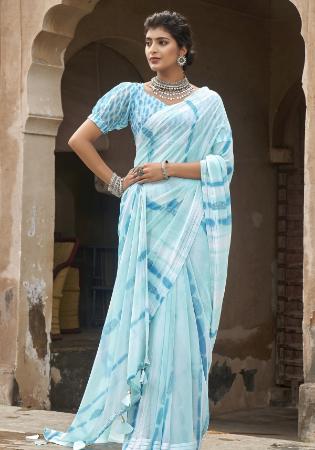 Picture of Taking Georgette Light Steel Blue Saree