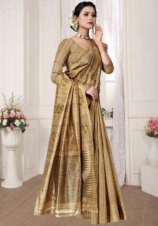 Picture of Well Formed Silk Saddle Brown Saree
