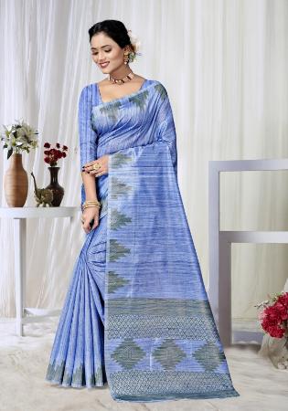 Picture of Charming Silk Steel Blue Saree