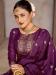 Picture of Amazing Silk Purple Straight Cut Salwar Kameez