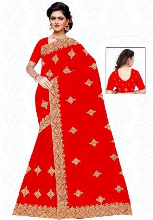 Picture of Gorgeous Georgette Red Saree