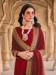 Picture of Sightly Satin Maroon Straight Cut Salwar Kameez