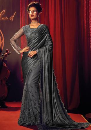Picture of Fascinating Net Dim Gray Saree