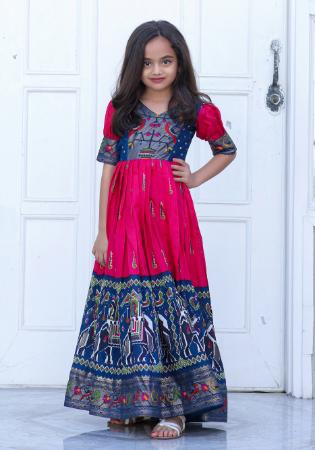 Picture of Well Formed Silk Deep Pink Kids Gown