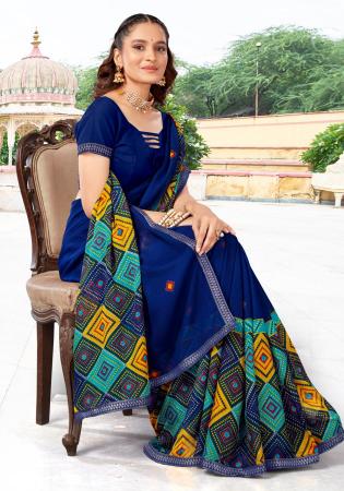 Picture of Exquisite Georgette Navy Blue Saree