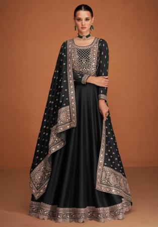 Picture of Charming Silk Black Party Wear Gown