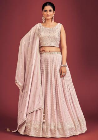 Picture of Superb Georgette Rosy Brown Lehenga Choli