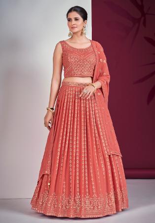 Picture of Magnificent Georgette Indian Red Lehenga Choli