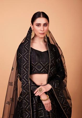 Picture of Ravishing Silk Black Lehenga Choli