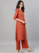 Picture of Rayon & Cotton Indian Red Readymade Salwar Kameez