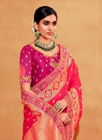 Picture of Lovely Silk Tomato Saree