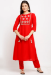 Picture of Fascinating Rayon & Cotton Red Readymade Salwar Kameez